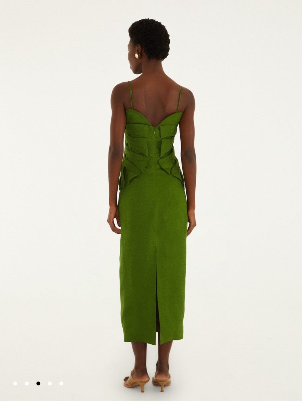 NWT Green Monstera Leaf Sleeveless Maxi Dress - Picture 3 of 4